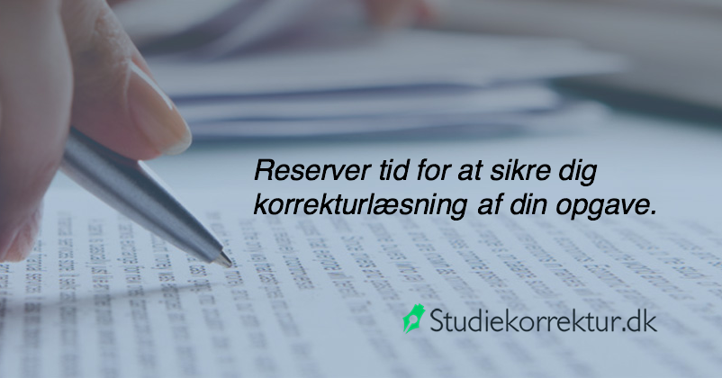 Korrektur - reserver tid hos Studiekorrektur